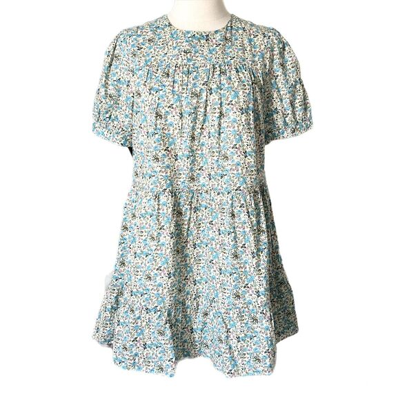 Tuckernuck Hyacinth House Quinn Blue Floral Mini Dress 100% Cotton Size XS - Picture 2 of 7